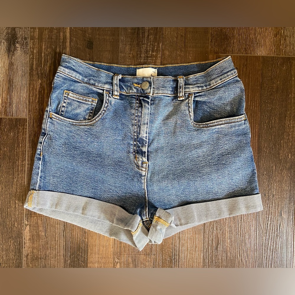 Wilfred free | Denim Cuffed High-Waisted Shorts | Size 10